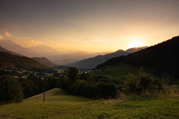 Oberau Sonnenuntergang